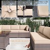 ALAULM 13 Pieces Outdoor Patio Furniture Set with 43" Gas Propane Fire Pit Table PE Wicker Rattan Sectional Sofa - 2 of 4
