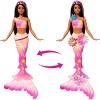 Barbie Flower Magic Mermaid Toy Doll with Surprise Blooming Flowers Feature, Long Brown Hair with Purple Highlights - 2 of 4