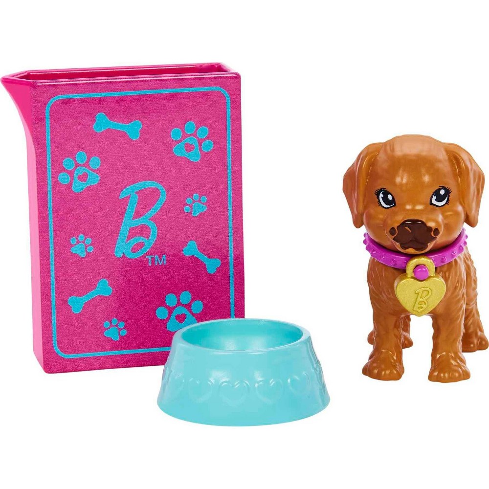 Barbie Pup Adoption Playset and Doll with Black Hair, 2 Puppies and Color-Change