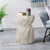 NAYSAYE Patio End Table Canis Side Table with Sunburst Top for Outdoor Use, Gray, 14"*14"*18.5" - 2 of 4