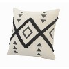 HomeRoots Set of Two 20" Natural And Black Geometric Cotton Throw Pillows with Texture - 4 of 4