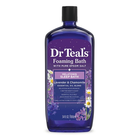 Dr Teal's Melatonin Sleep Lavender Chamomile Foaming Bubble Bath - 34 fl oz - image 1 of 4