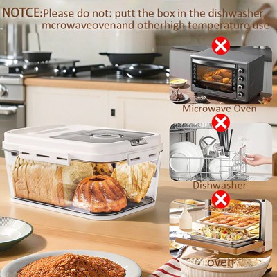 Aeelleea Large Airtight Bread Storage Container with Time Recording Lid, Bread Box for Kitchen Countertop, Bread Keeper Holds Loaf, Toast & Cookies — фото 5