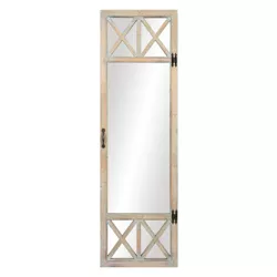 19" x 60" Distressed Wood French Door Full Length Mirror Washed Wood - Patton Wall Decor
