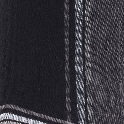 Black and Gray Cotton Plaid Border Table Napkins, Set of 4