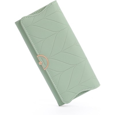 BEAFUP Leather Wallet for Women,Trifold Womens' RFID Blocking Wallet Clutch with Zipper Coin Pocket for Everyday Use, Travel & Business
