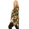 Women's Plus Size 3/4 Sleeve Printed Alegra Tunic with Pockets - White Mark - 2 of 3