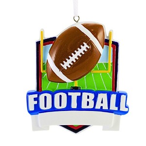 Polarx 3.5 Inch Football Shield Christmas Tree Ornament , Christmas Decor Goal Post Field Football (1PC) - 1 of 4