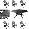 7pc Patio Dining Set: UV-Resistant Aluminum, Lazy Susan, Foot Glides - Oakland Living - 2 of 4