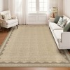 Modern Washable Area Rug for Living Room, Bordered Print Floor Rug with Non Slip Backing, Low Pile Stain Resistant Indoor Carpet for Bedroom - 2 of 4