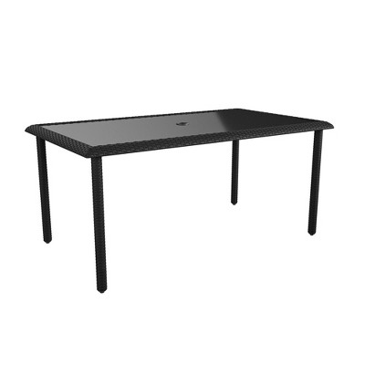 COSCO Outdoor Living Lakewood Ranch Steel and Wicker 64" Dining Table