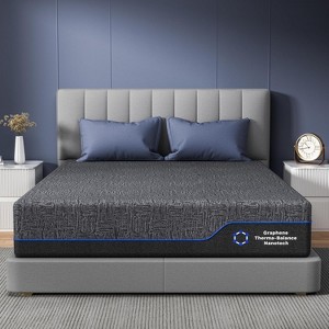 PERLECARE 10" Queen Memory Foam Mattress for Pressure Relief, Cooling Copper Gel Bed in a Box, Graphene fabric heat dissipation, New Version mattress - 1 of 2