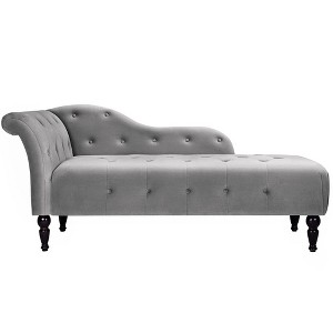 60.6 Inch Upholstered Chaise Lounge with Left Armrest - 1 of 4