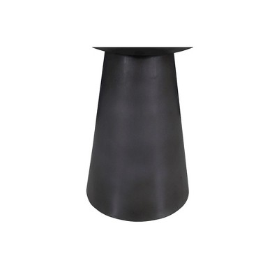 Modern Black and White Marble Iron Round Pedestal End Table