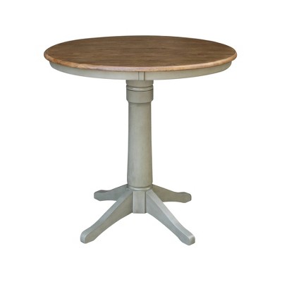 Waylan Round Pedestal Table Hickory Brown/Stone Gray - International Concepts