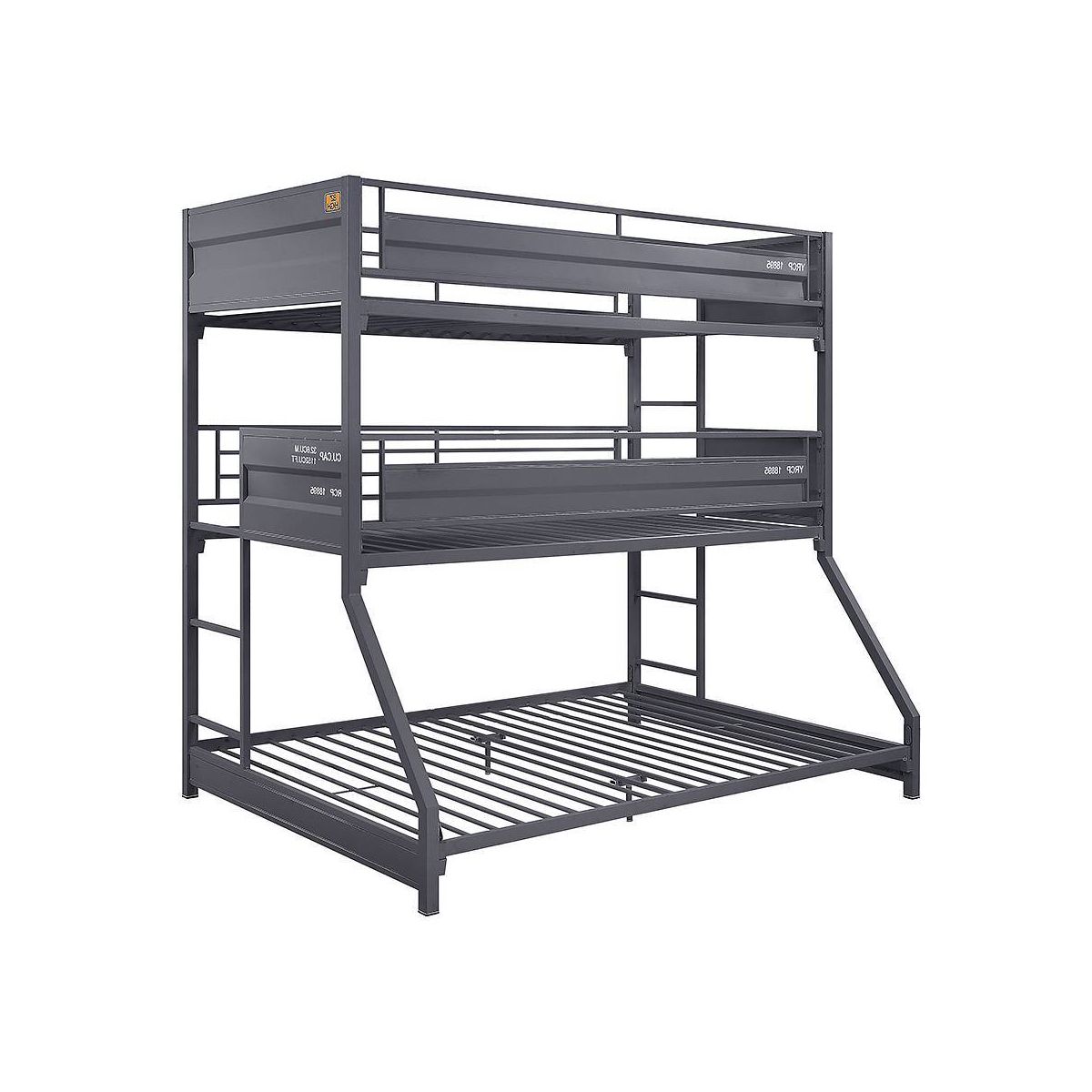 78" Twin/Twin/Full Triple BunkBed Cargo Loft, Metal Frame & Ladders - Acme Furniture - thumbnail 7