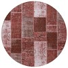 Burgundy Merlot And Blush Patchwork Washable Indoor Outdoor Area Rug - 4 of 4