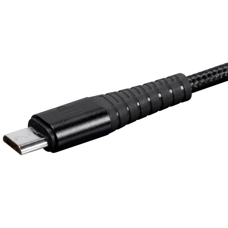 Monoprice USB 2.0 Micro B to Type A Charge & Sync Cable - 6 Feet - Black | Nylon-Braid, Durable, Kevlar-Reinforced - AtlasFlex Series, 3 of 7