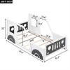 COWLOWN Twin Size Car-Shaped Bed with Wheels, Classic Race Car Platform Bed for Kids with Wood Frame, No Box Spring Needed - 2 of 4