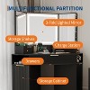 Corner Vanity Table with Lighted Mirror, Makeup Desk with Charging Station, Fluted Design with Drawers & Cabinets for Bedroom, White - 4 of 4