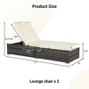 Okak 2-Piece Outdoor Wicker Chaise Lounge Set with Adjustable Back,All-Weather PE Rattan Lounger with Cushions for Backyard,Garden,Beach - 3 of 4