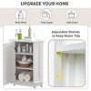 ORRD White MDF Corner Bathroom Cabinet, Adjustable Shelf, Modern Triangle Storage – Space-Saving Design - 3 of 4