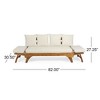 Sapphtopaz Outdoor Patio Sofa, Acacia Wood Outdoor Daybed with Water-Resistant Cushions, Expandable Outdoor Sofa with Cushions & Lumbar Pillows - 2 of 4