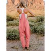 Women's Full Size Sleeveless V-neck Pocketed Jumpsuit - Double Take - 2 of 3