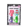 CharCharms 4pk Straw Toppers Pink - 2 of 4