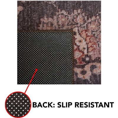 Grayson 4' x 6' Gray Synthetic Easy-Care Non-Slip Area Rug