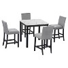Whisen 5-piece Counter Height Dining Table Set with Faux Marble Top Dining Table and Velvet-Upholstered Chairs - 4 of 4