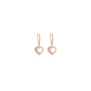 Chanteur Hypoallergenic Kids Jewelry Accessories Hearts CZ Rose Gold Brass Plating Earrings leverback is made from 925 Sterling silver - 1 of 1