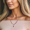 Ross-Simons 2.80 ct. t.w. Garnet and 1.40 ct. t.w. Pink Tourmaline Floral Y-Necklace With .10 ct. t.w. White Zircons in Sterling Silver Size 18 - 2 of 3