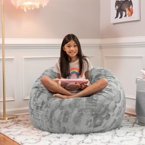 Jaxx Saxx 3 Foot Bean Bag Chair - Faux Fur - Fun Colors - 1 of 3