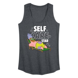 Women's - SpongeBob SquarePants - Self Care Star Graphic Racerback Tank - 1 of 4