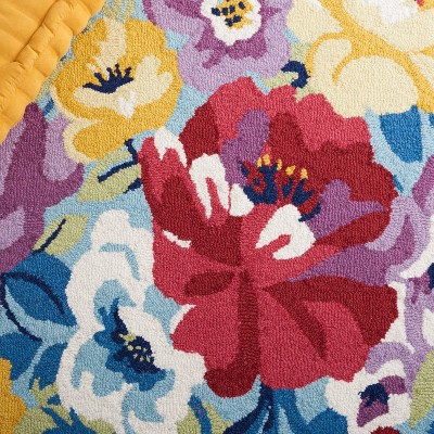 Chelsea Blue Floral Hand-Tufted Wool Area Rug