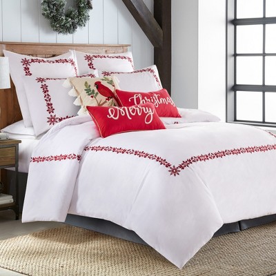 Holly & Thistle Embroidered Cotton Euro Shams Set of 2