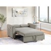 Vynxaria Convertible Sleeper Loveseat  USB Port (Left Arm), Magazine Pockets, 2 Throw Pillows, Full Foam Seating, 72.5"x43.5" - 2 of 4