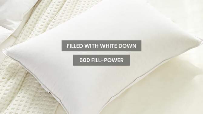 Farm To Home 100% Organic Cotton Medium Firm White Down Bed Pillow, 2 of 6, play video