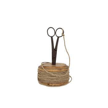 Vintage Decorative Scissor and Spool Metal, Wood & Jute by Foreside Home & Garden