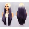 Unique Bargains Women Long Straight Hair Lace Front Wigs with Wig Cap 26" 1PC - 3 of 4