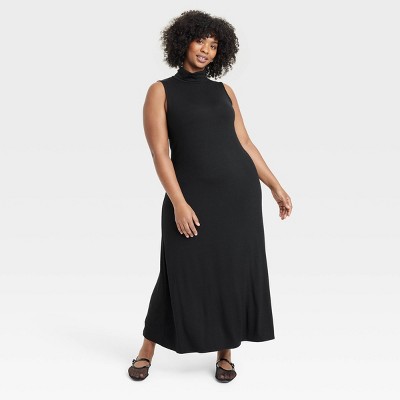 Women's Knit Midi Shift Dress - A New Day™ Black 4X