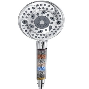 Itopfox Filtered Shower Head with Handheld, 9-Spray Setting Detachable Showerhead Hard Water Filter for Chlorine Removal Improves Skin & Hair Texture - 1 of 4