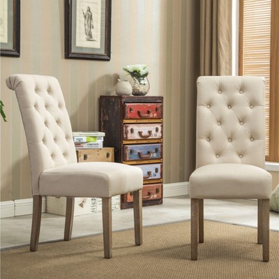 NicBex Dining Chairs Set of 2 Upholstered Chair Solid Wood Tufted Dining Chair with Solid Wood Frame for Kitchen
