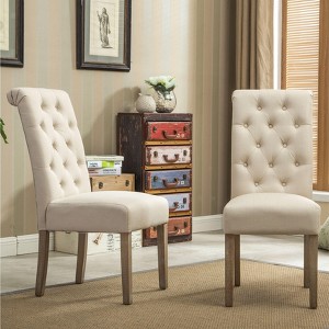 NicBex Dining Chairs Set of 2 Upholstered Chair Solid Wood Tufted Dining Chair with Solid Wood Frame for Kitchen - 1 of 4