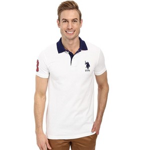 U.S. Polo Assn. Men's Short-Sleeve Polo Shirt with Applique, Casual Summer Slim Fit Polo Shirt with Contrast Color - 1 of 2