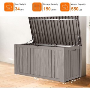 YARDGRACE large gallon resin deck box, lockable terrace indoor and outdoor storage box, waterproof storage box - 1 of 4
