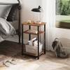 GALAXHERO Side Table, Small End Table, Adjustable 3-Tier Bedside Table, Tall Nightstand for Bedroom, Living Room, Sofa Table for Small Space - 3 of 4
