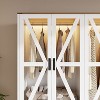 Famapy Farmhouse-Style White 4-Door Wardrobe with LED Lighting & Drawer Storage Armoire - 3 of 4