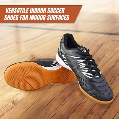 Vizari Men's 'Valencia' Indoor Soccer Shoes - Black/White, Size 7 — фото 6